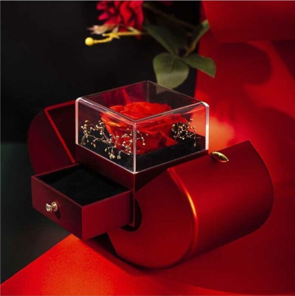 Red Apple Jewelry Box – Eternal Rose Gift for Her - Image 2