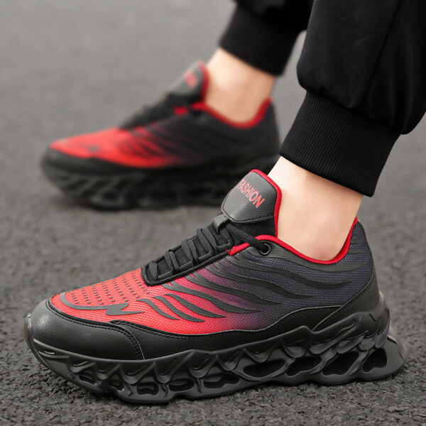 Men's Lace-Up Vulcanized Sneakers – Thick-Soled Running & Casual Shoes - Image 5