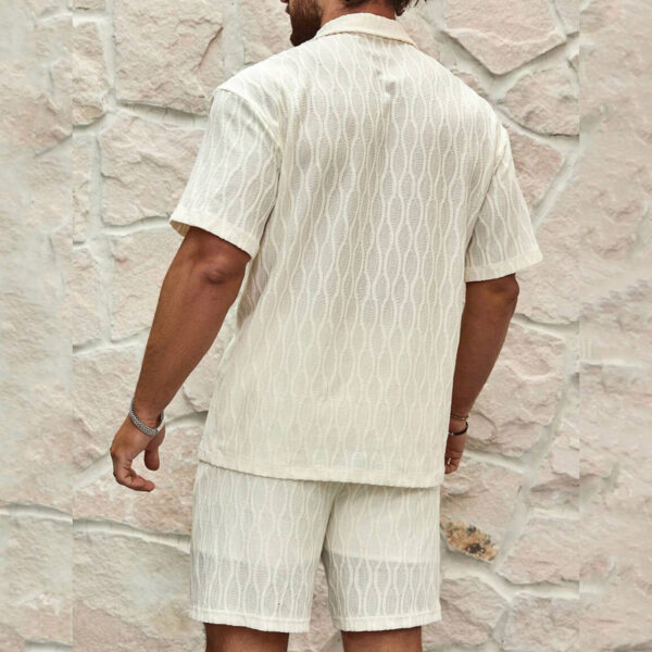 Men's Summer Two-Piece Tracksuit – Casual Lapel Shirt & Shorts - Image 3