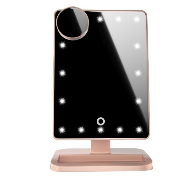 Touch Screen Makeup Mirror With 20 LED Light Bluetooth Music Speaker - Image 4