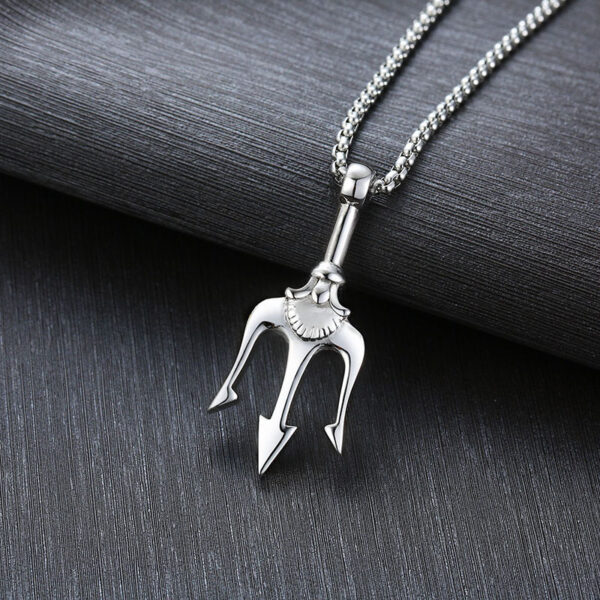 Men's Neptune's Trident Necklace – Retro Poseidon Harpoon Pendant - Image 5