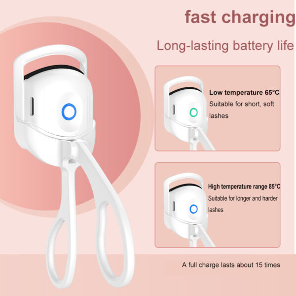 Rechargeable Electric Heated Eyelash Curler – Portable Thermal Lash Comb - Image 2