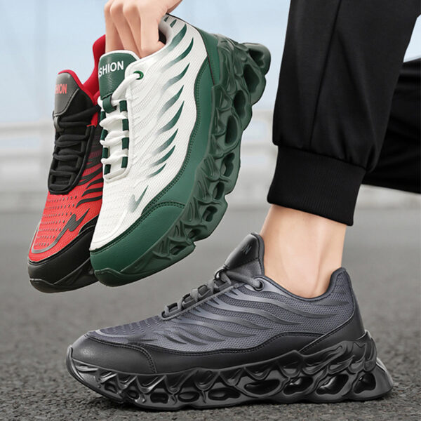 Men's Lace-Up Vulcanized Sneakers – Thick-Soled Running & Casual Shoes - Image 2