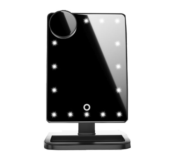 Touch Screen Makeup Mirror With 20 LED Light Bluetooth Music Speaker - Image 3