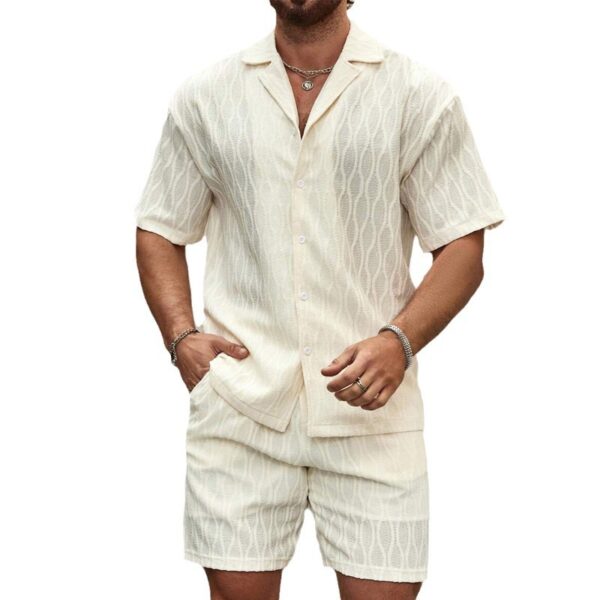 Men's Summer Two-Piece Tracksuit – Casual Lapel Shirt & Shorts - Image 6