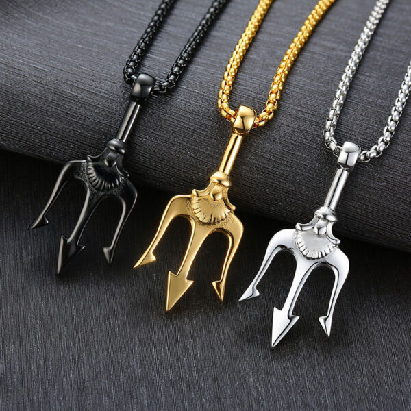 Men's Neptune's Trident Necklace – Retro Poseidon Harpoon Pendant