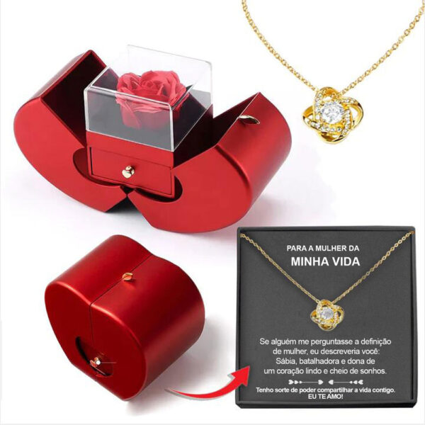 Red Apple Jewelry Box – Eternal Rose Gift for Her - Image 10