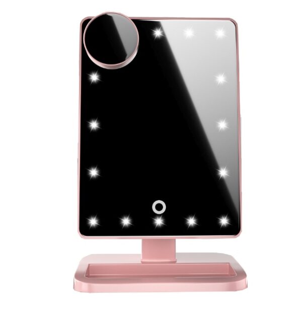 Touch Screen Makeup Mirror With 20 LED Light Bluetooth Music Speaker - Image 5