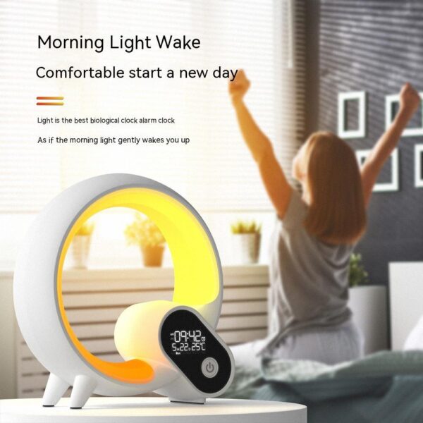 Creative Q Light Analog Sunrise Digital Display Alarm Clock Bluetooth Audio - Image 4