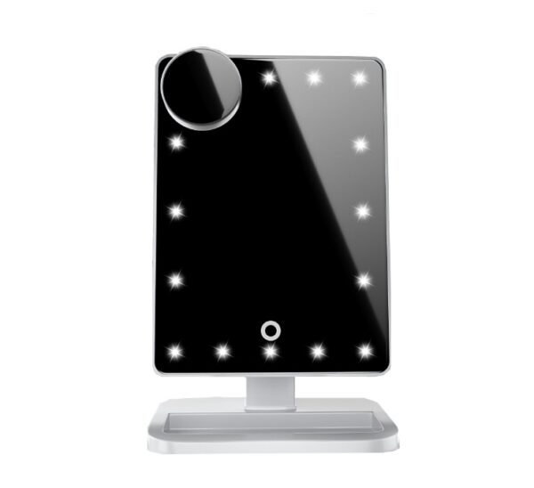 Touch Screen Makeup Mirror With 20 LED Light Bluetooth Music Speaker - Image 6