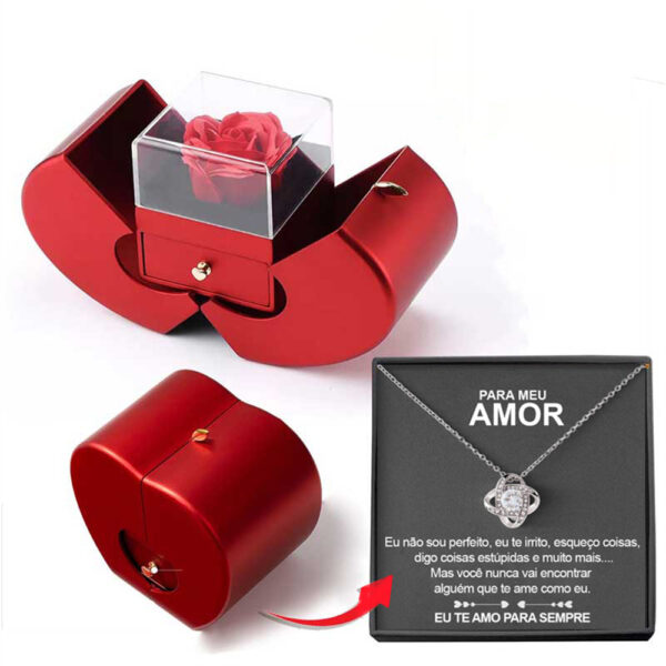 Red Apple Jewelry Box – Eternal Rose Gift for Her - Image 7