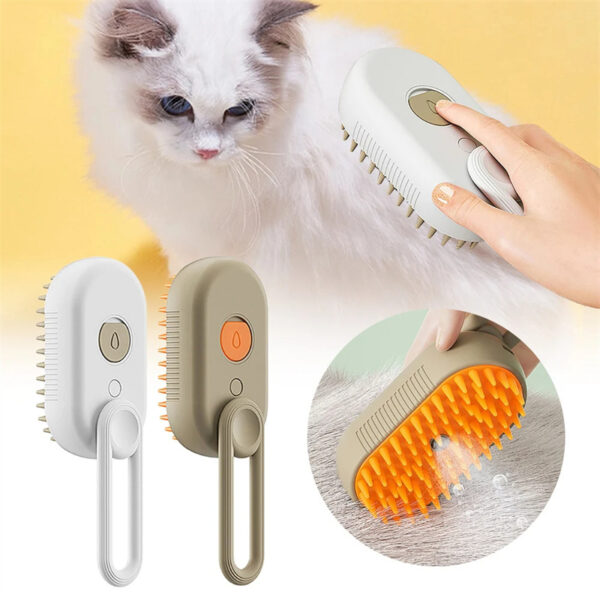 3-in-1 Electric Steam Pet Grooming Brush – Cat & Dog Comb - Image 3