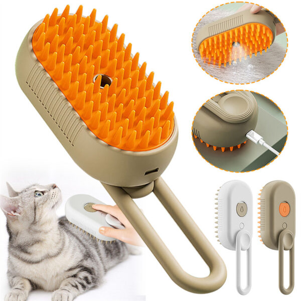 3-in-1 Electric Steam Pet Grooming Brush – Cat & Dog Comb - Image 2
