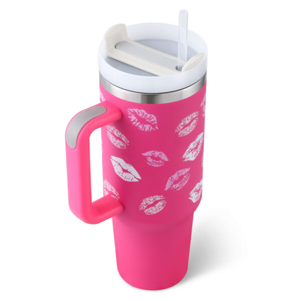 40 Oz Insulated Tumbler – Stainless Steel, Spill-Proof with Handle & Straw - Image 7