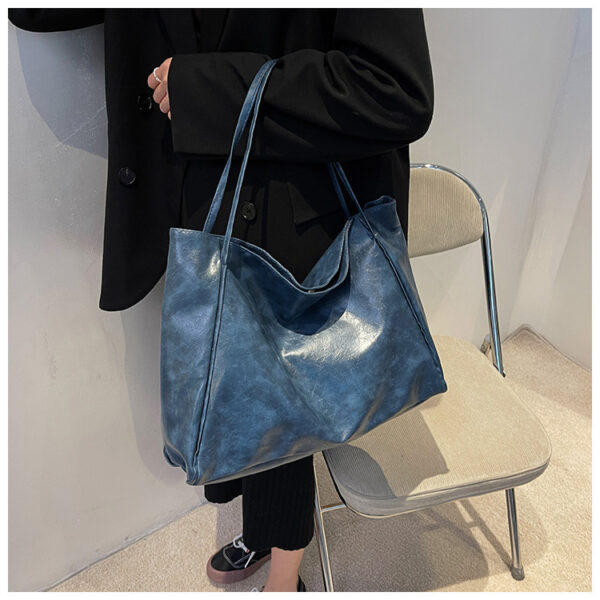 Vintage Women's Tote Bag – Casual Large Capacity Leather Shoulder Bag - Image 6