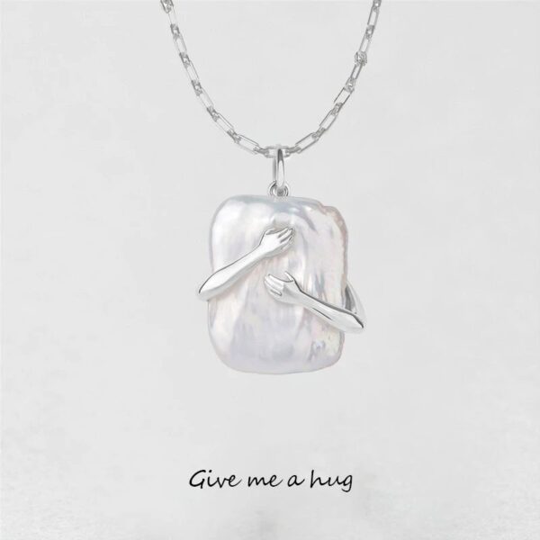 Unique Square Baroque Pearl Couple Necklace – Valentine's Gift - Image 4