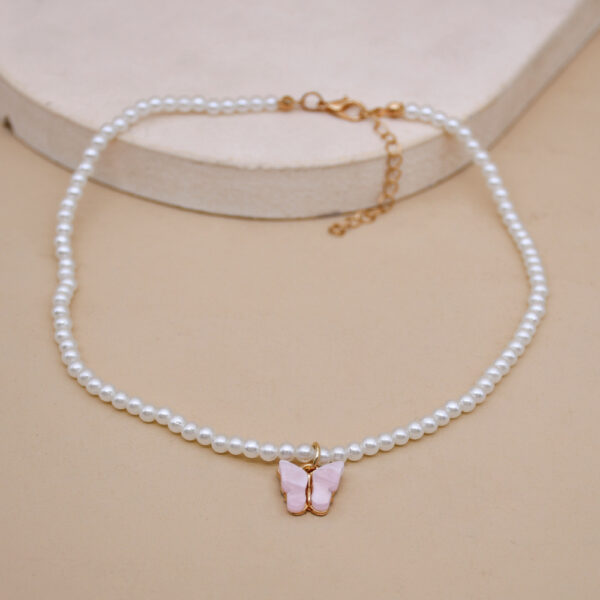 Elegant White Pearl Choker – Butterfly Wedding Necklace - Image 6