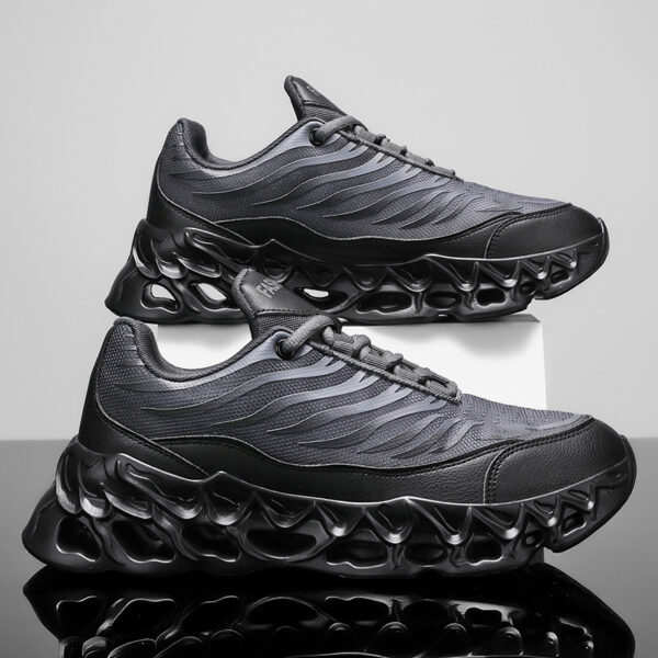 Men's Lace-Up Vulcanized Sneakers – Thick-Soled Running & Casual Shoes - Image 8