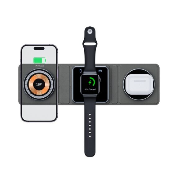 3-in-1 Magnetic Folding Wireless Charger – Transparent Fast Charging for iPhone, iWatch & AirPods - Image 6