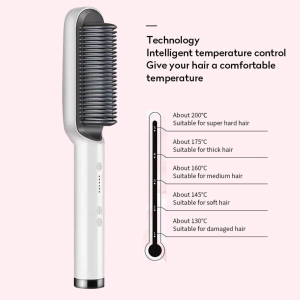 New 2 In 1 Hair Straightener Hot Comb & Electric Hair Brush - Image 6