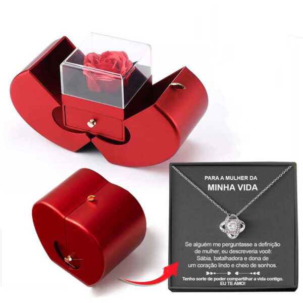 Red Apple Jewelry Box – Eternal Rose Gift for Her - Image 9