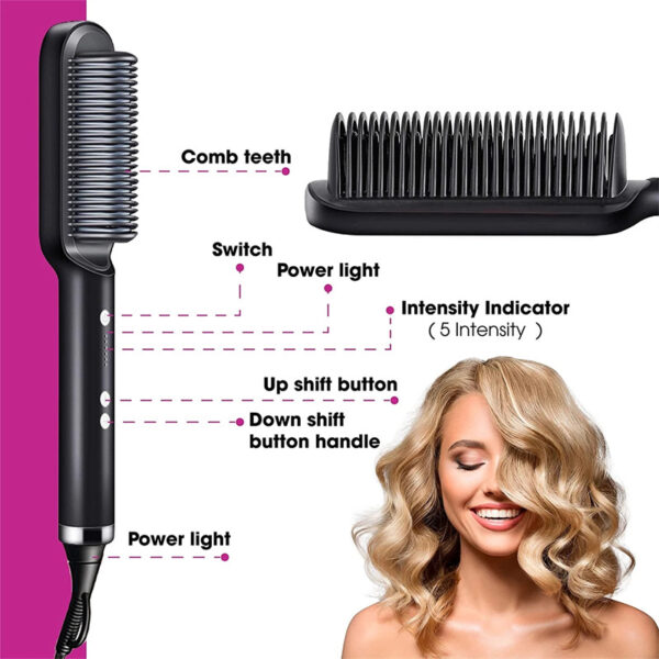 New 2 In 1 Hair Straightener Hot Comb & Electric Hair Brush - Image 4