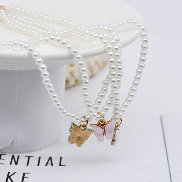 Elegant White Pearl Choker – Butterfly Wedding Necklace - Image 4
