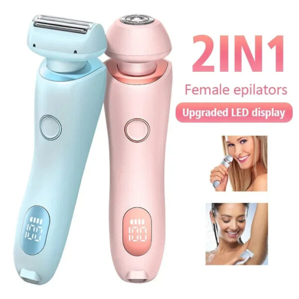 2-in-1 USB Rechargeable Hair Removal Epilator – Women's All-in-One Shaver