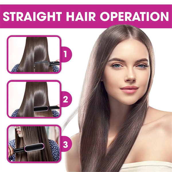 New 2 In 1 Hair Straightener Hot Comb & Electric Hair Brush - Image 3