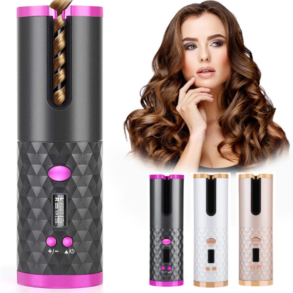 Rechargeable Auto Hair Curler – Ceramic LCD Styler