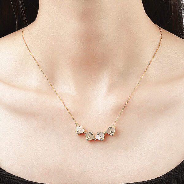 Net Red Clover Enamel Necklace Female - Image 3