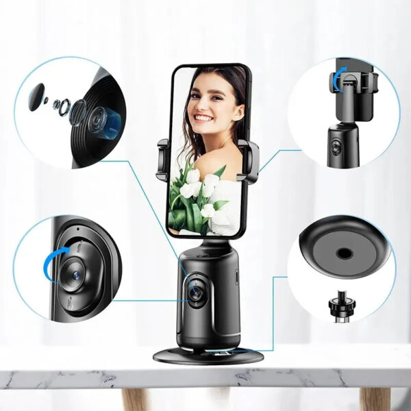 360° Auto Face Tracking Gimbal – AI Smart Phone Holder & Vlog Stabilizer - Image 4