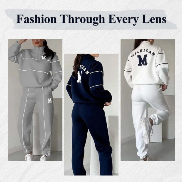 Women's 2-Piece Lounge Set – Fashion Hoodless Pullover & Baggy Pocketed Sweatpants - Image 4