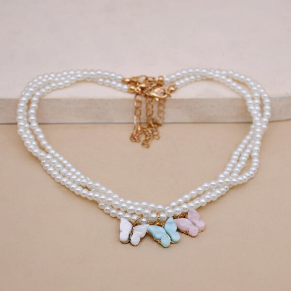 Elegant White Pearl Choker – Butterfly Wedding Necklace - Image 5