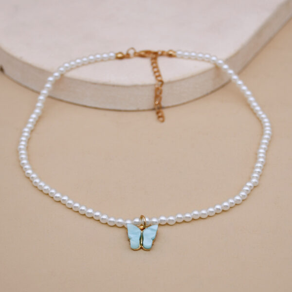Elegant White Pearl Choker – Butterfly Wedding Necklace - Image 8