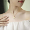 New Nafu Peace Button & Field Jade Necklace – Retro Chinese Fu Collarbone Chain