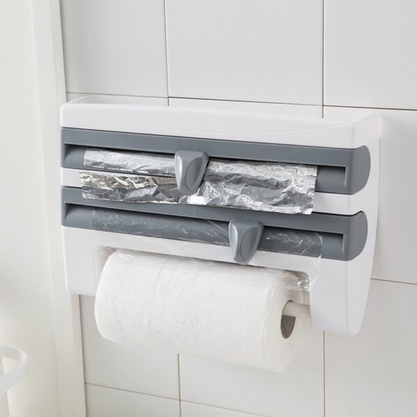 4-in-1 Kitchen Roll Holder – Foil, Film, Wrap & Tissue Dispenser - Image 2