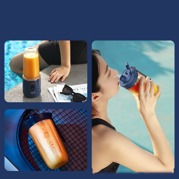 6-Blade Portable Blender – Mini Juicer Cup, USB Smoothie Mixer & Ice Crusher - Image 3
