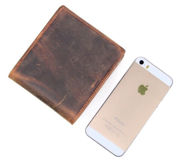 Men Wallets Luxury Horse Leather Wallet Leather Short Wallet Men'S Leather Wallet - Image 3
