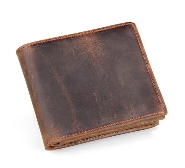 Men Wallets Luxury Horse Leather Wallet Leather Short Wallet Men'S Leather Wallet - Image 4
