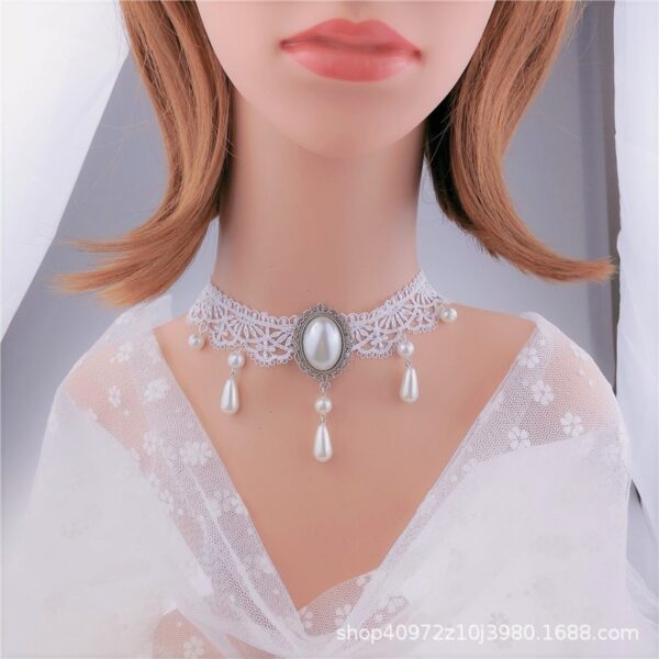 Personalized Multi-layer Crystal Lace Necklace Bone Chain - Image 7