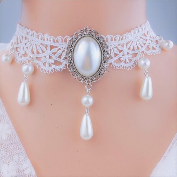 Personalized Multi-layer Crystal Lace Necklace Bone Chain - Image 8