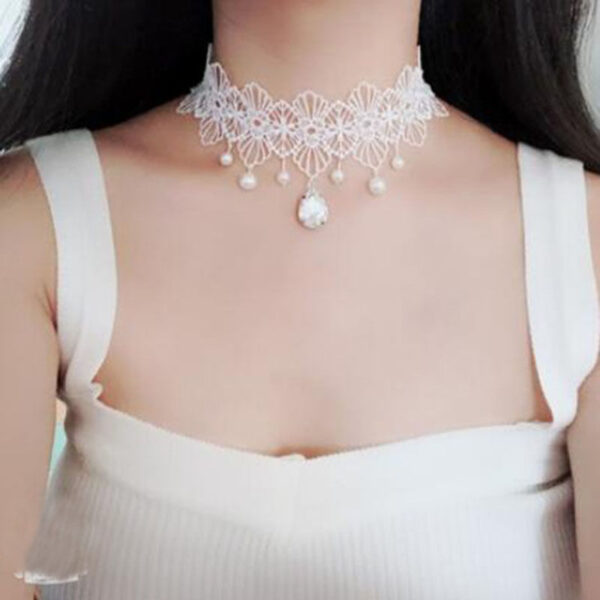 Personalized Multi-layer Crystal Lace Necklace Bone Chain - Image 10