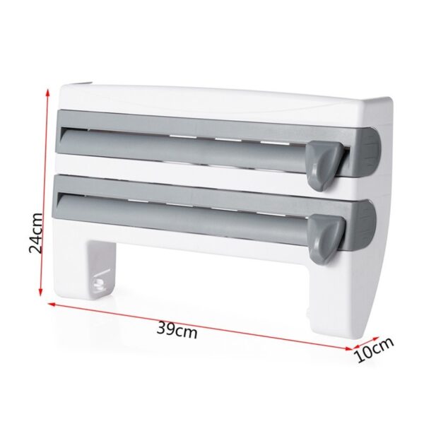 4-in-1 Kitchen Roll Holder – Foil, Film, Wrap & Tissue Dispenser - Image 4