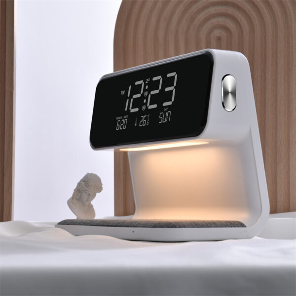 Creative 3-in-1 Bedside Lamp – Wireless Charging, LCD Alarm Clock & Phone Charger - Image 9