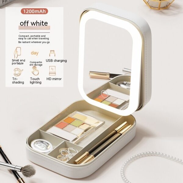 Makeup Organizer with LED Touch Light – Sleek & Functional - Image 4