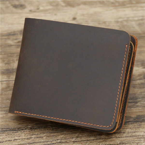 Men's Wallet Leather Wallet Retro Rough Tri-fold First Layer Cowhide - Image 7
