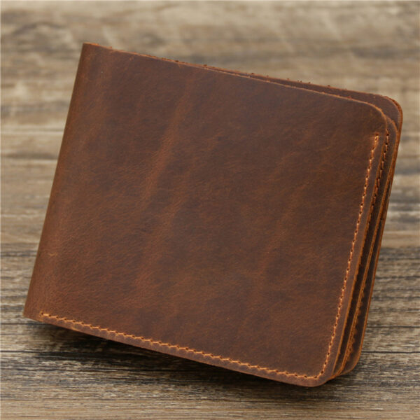 Men's Wallet Leather Wallet Retro Rough Tri-fold First Layer Cowhide - Image 8
