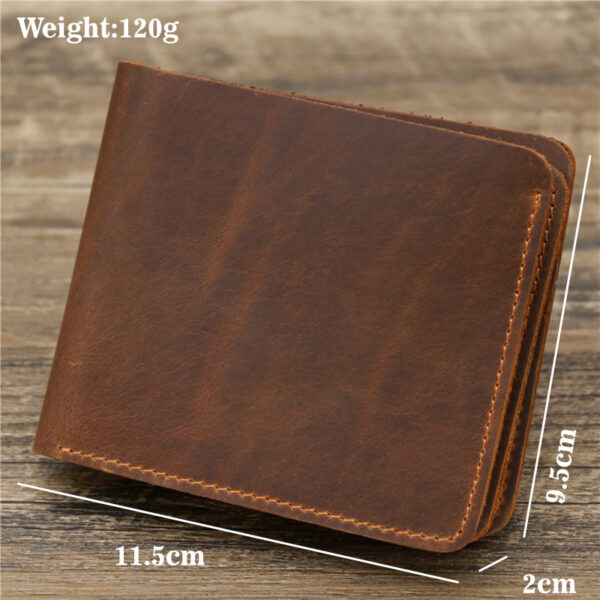Men's Wallet Leather Wallet Retro Rough Tri-fold First Layer Cowhide - Image 6