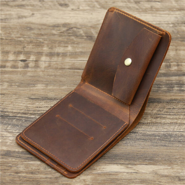 Men's Wallet Leather Wallet Retro Rough Tri-fold First Layer Cowhide - Image 4